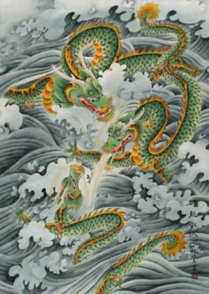 Three green dragons - Chinese silk fabric.jpg